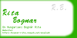 rita bognar business card