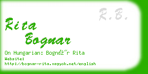 rita bognar business card